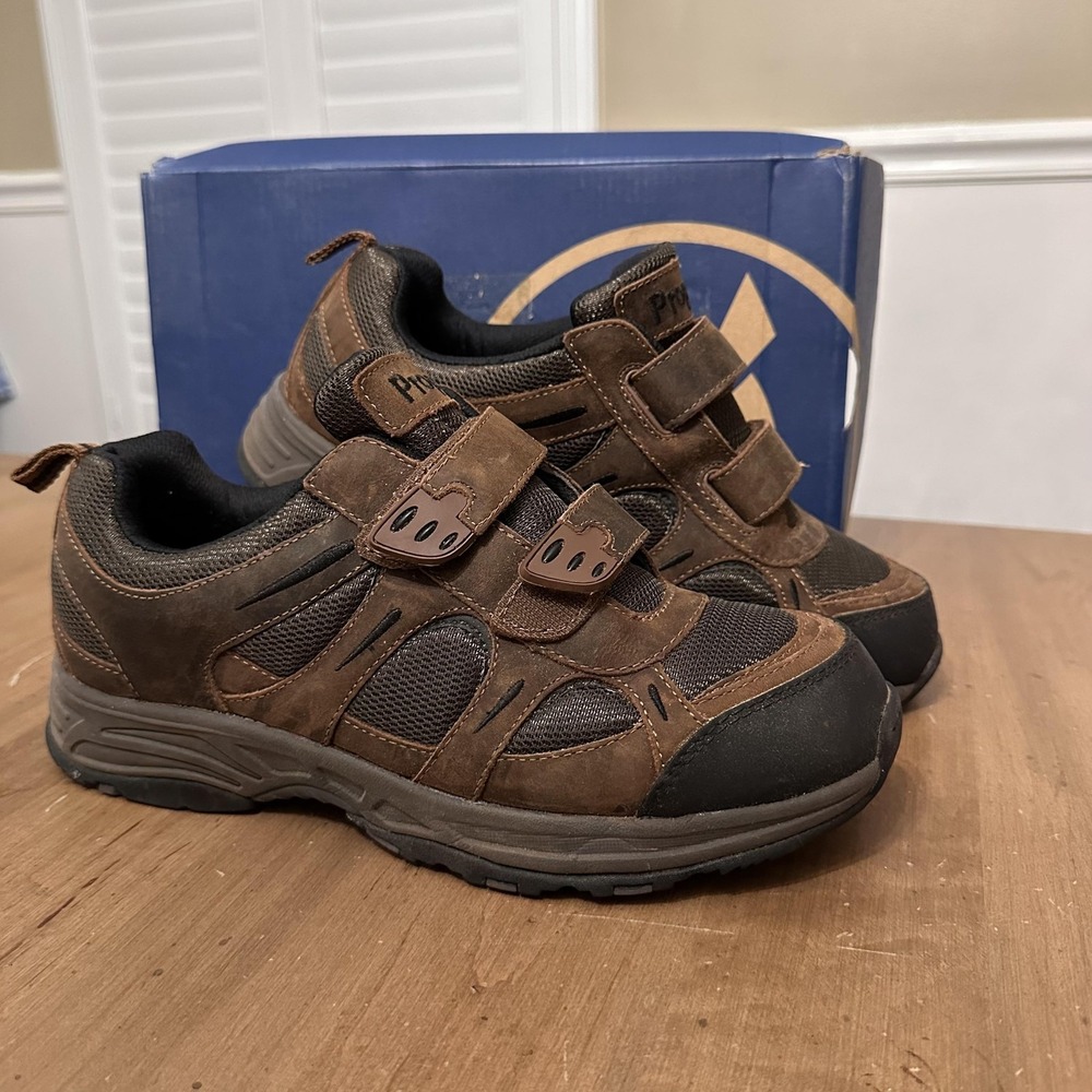 Propet Connelly Strap Shoes Mens Size 8.5 Brown Leather Walking Comfort